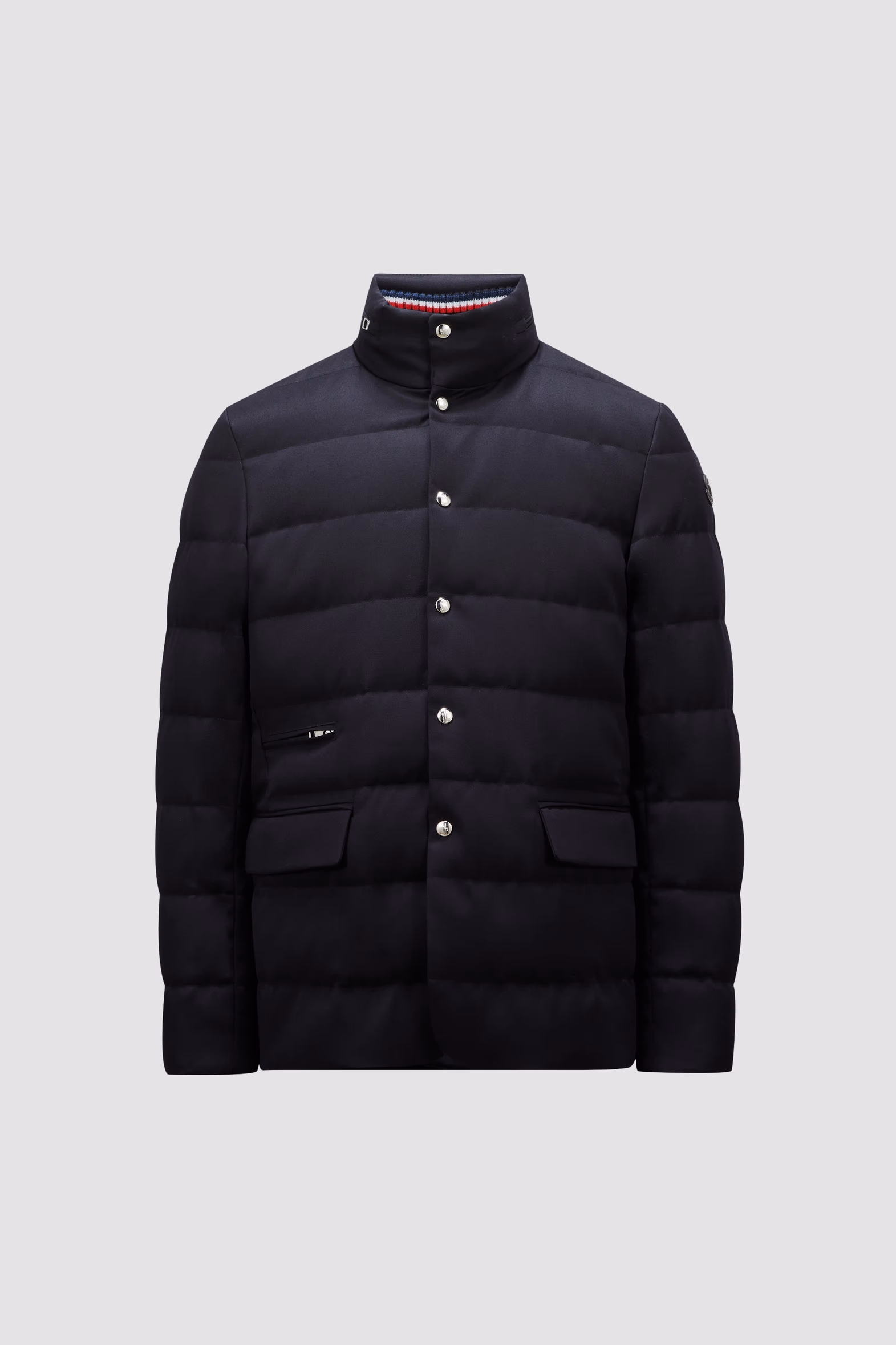 Bess Hooded Wool Short Down Jacket Men Navy Blue Moncler 2